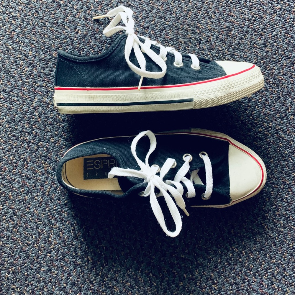 Vintage ESPRIT Canvas Sneakers SZ 6 Black